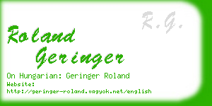 roland geringer business card